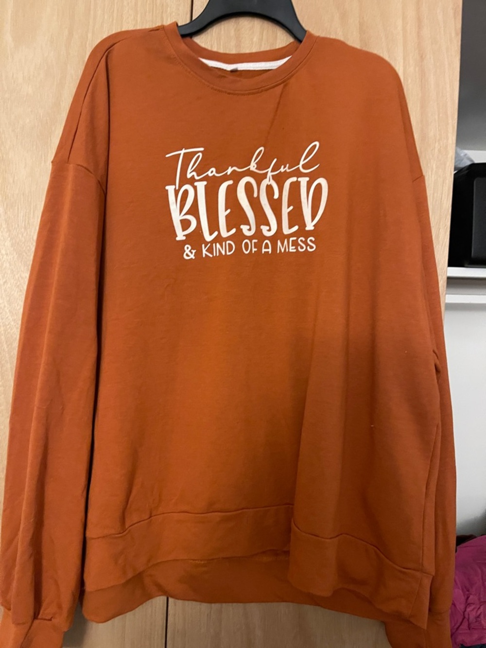 SHEIN Orange Crewneck Sweatshirt